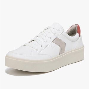 Dr. Scholl's White and Tan Platform Sneakers